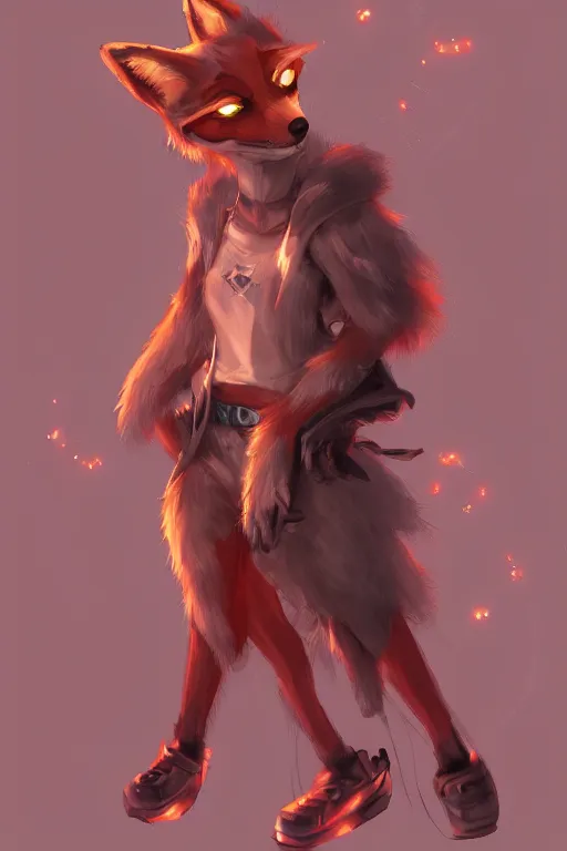 Image similar to a fox fursona, trending on artstation, by kawacy, furry art, digital art, cyberpunk, high quality, backlighting