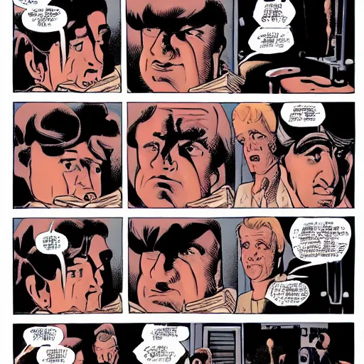 Prompt: paul verhoeven's total recall scene as graphic novel