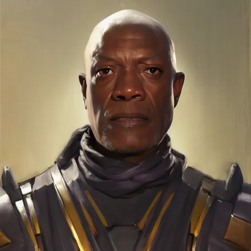 Image similar to greg manchess portrait painting of armored mace windu as overwatch character, medium shot, asymmetrical, profile picture, organic painting, sunny day, matte painting, bold shapes, hard edges, street art, trending on artstation, by huang guangjian and gil elvgren and sachin teng