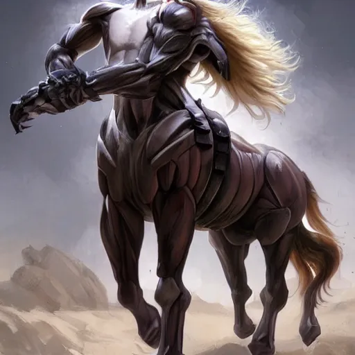 Image similar to an enormously muscular anthro horse test subject in a research facility wearing a skintight body armor, long white mane, equine, anthro art, furaffinity, highly detailed, digital painting, artstation, concept art, illustration, art by artgerm, greg rutkowski, ruan jia