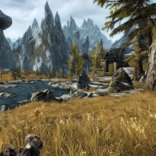 Image similar to Skyrim with realistic graphics 4K quality super realistic