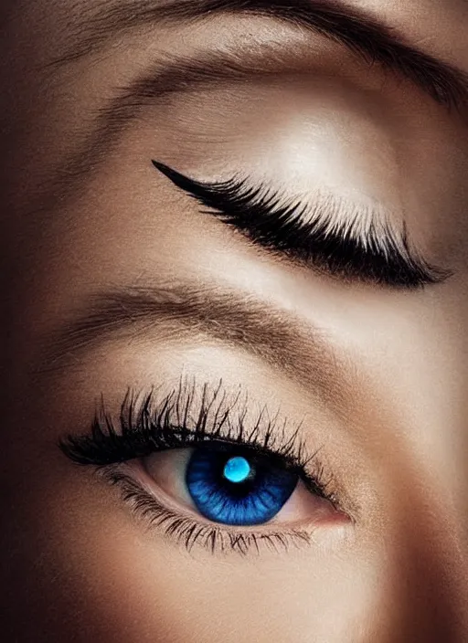 Image similar to portrait of a stunningly beautiful eye, all styles combined and multiplied