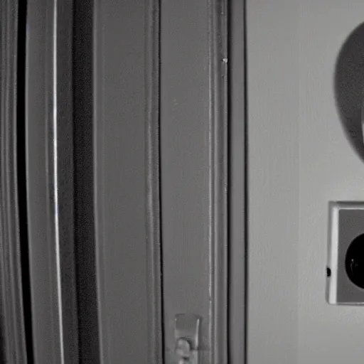 Image similar to scary pennywise on low resolution ring door camera, nightvision