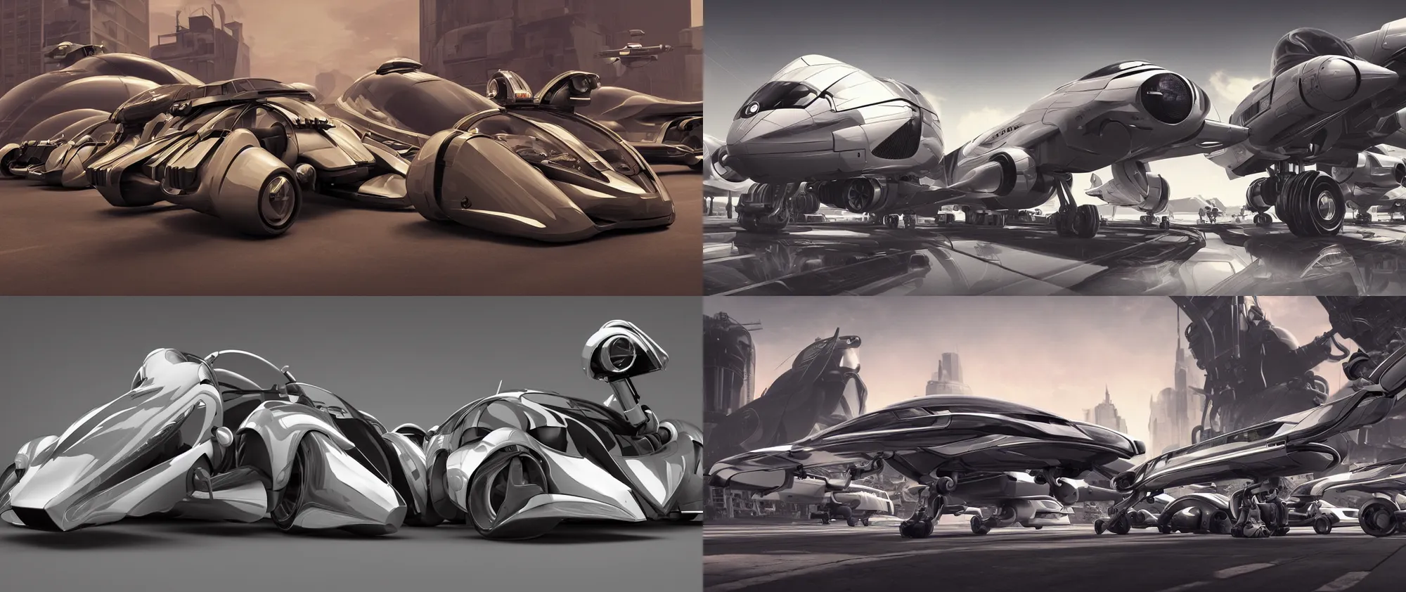 Prompt: Personal Pod Vehicles designed by Syd Mead, high details, cinematic, 8k resolution, beautifully detailed, insanely intricate details, artstation trending, octane render, unreal engine,