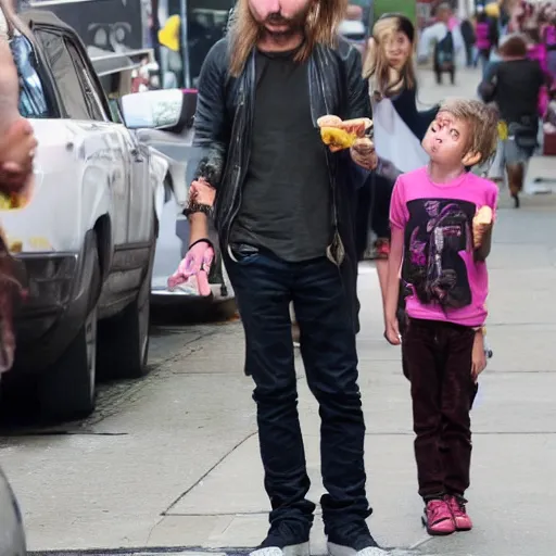 Image similar to thom yorke eating ice cream with sprinkles