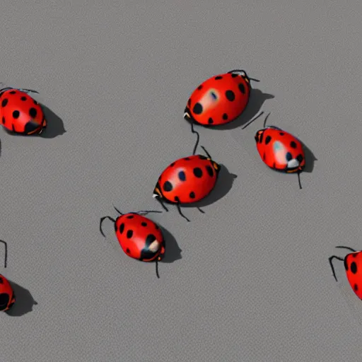 Image similar to ladybugs in lord of the rings trilogy ( film ), 3 d render