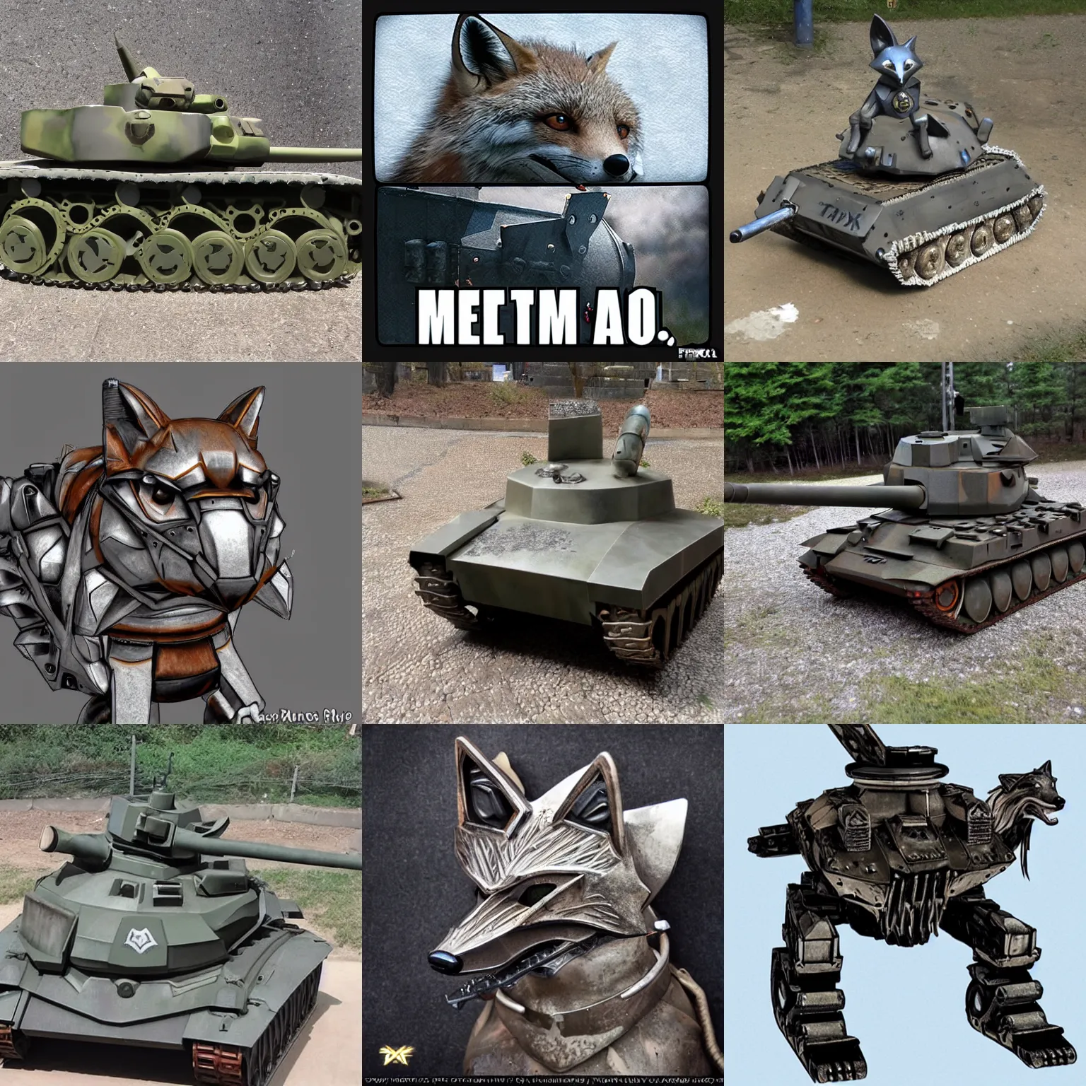 Prompt: metal fox became tank