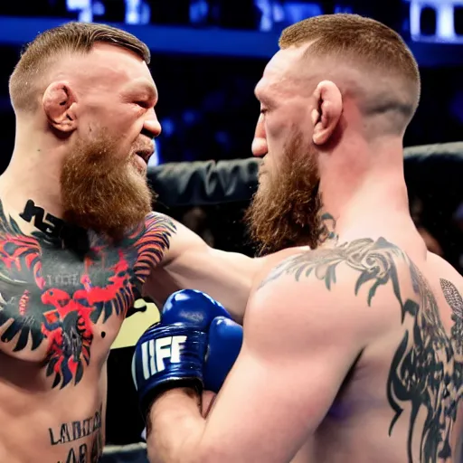 Image similar to Conor McGregor slapping a frail elderly man