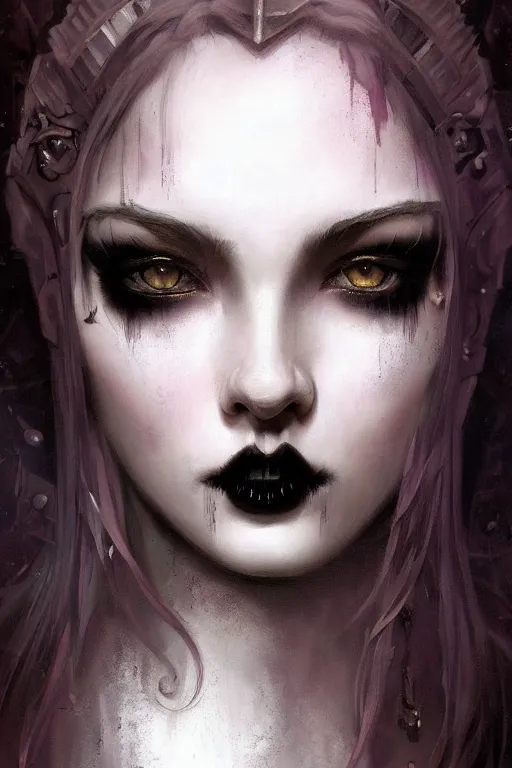 Image similar to beautiful and gothic and evil and luxury and dieselpunk young medieval female knight portrait like blackpink lisa +smoky eyes+front face with light flowing hair, ultradetail face, art and illustration by tian zi and craig mullins and WLOP and alphonse mucha, fantasy, intricate complexity, human structure, human anatomy, fantasy character concept, watermark, blurry, hyperrealism 8k