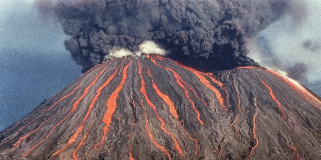 Image similar to Great volcanic eruption, Frida style.