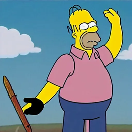 Image similar to Homer Simpson as a demon slayer