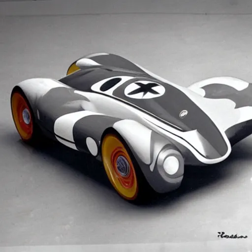 Image similar to 1 9 6 0 s rocket car concept, retrofuturism, le mans,