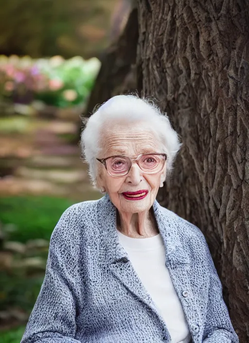 Image similar to DSLR photo portrait still of 85 year old age 85 Margot Robbie at age 85!!!, 85mm f1.8