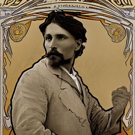 Prompt: painting of alphonse mucha by alphonse mucha, highly detailed, 8k, cinematic,