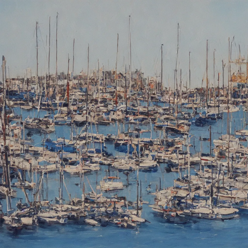 Image similar to Harbour, painting by Poumeyrol