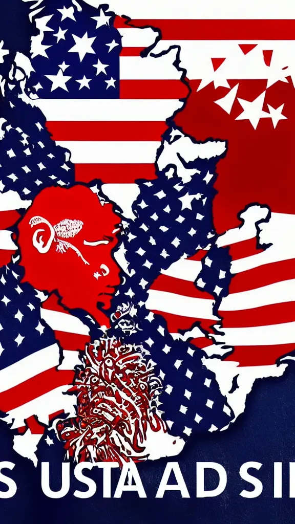 Prompt: usa vs china, dramatic, powerful, world war 3