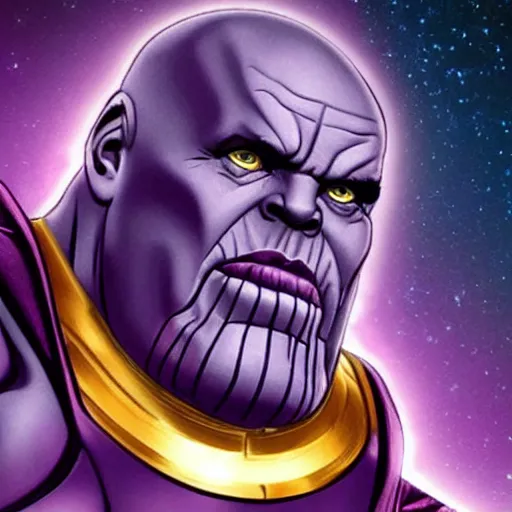 Image similar to thanos doing a selfie.