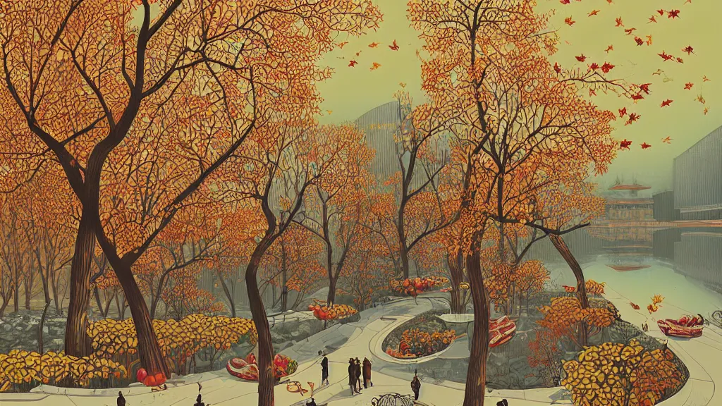 Image similar to “ autumn of beijing, by victor ngai ”