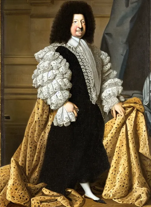 Image similar to portrait of Louis xiv of France in his coronation garb by hyacinthe rigaurd