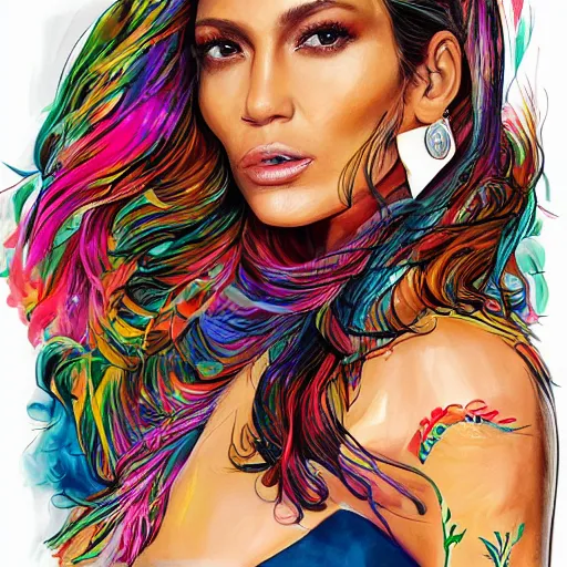 Image similar to J Lo, painted by Martine Johanna