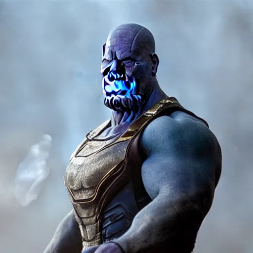 Image similar to Thanos smoking a cigarette