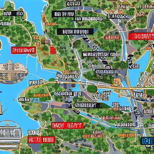 Prompt: Sydney as a GTA map