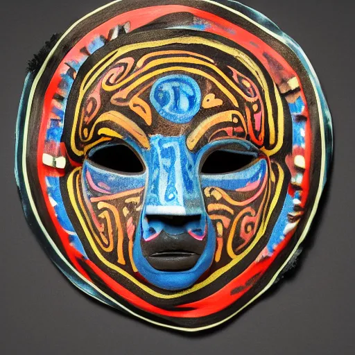 Image similar to a perfect centered mask of a shaman and a jaguar, 8 k,