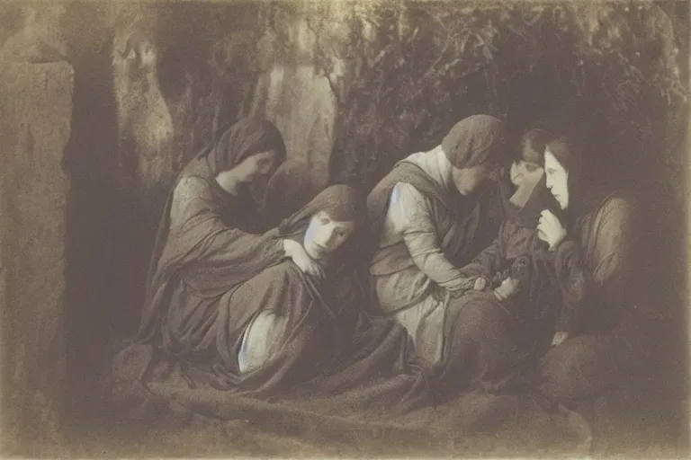 Image similar to the three marys at the sepulchre, julia margaret cameron