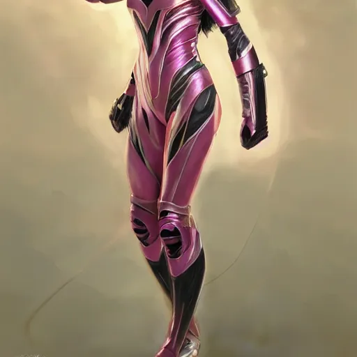 Image similar to Pink Power Ranger physically accurate, dynamic lighting, intricate, elegant, highly detailed, digital painting, artstation, HR GIGER, Hieronymus Bosch, Francis Bacon, concept art, smooth, sharp focus, illustration, art by artgerm and greg rutkowski and alphonse mucha