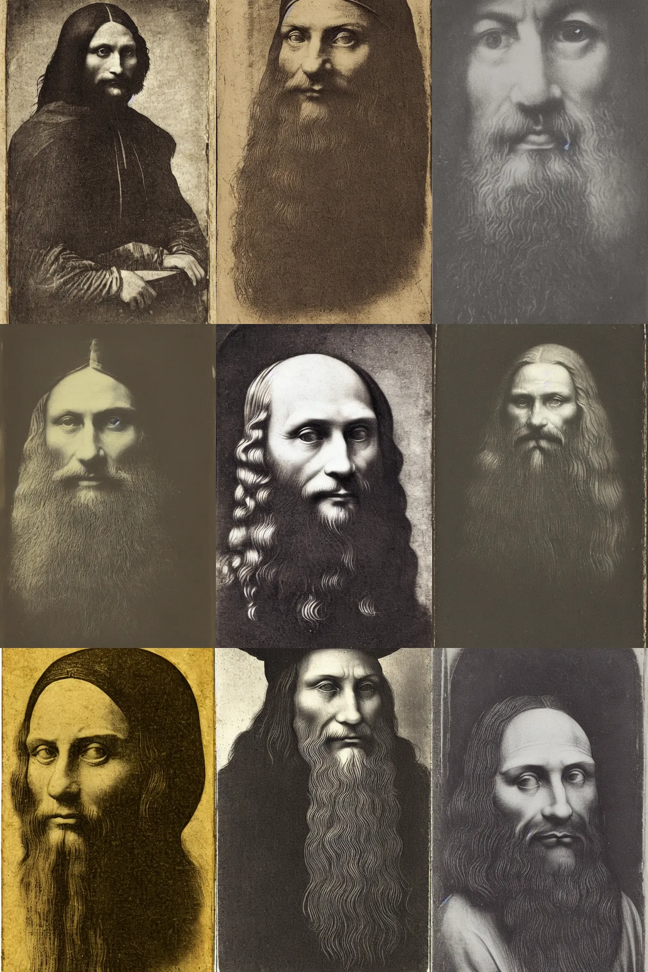 Prompt: an old daguerrotype portrait of Leonardo da Vinci