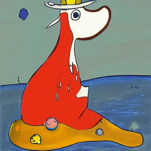 Image similar to illustrative painting of a moomin