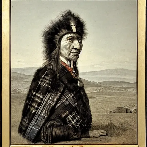 Prompt: a portrait of a Scottish chief (not an Indian chief)