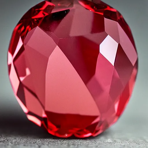 Prompt: an apple is made of ruby crystal