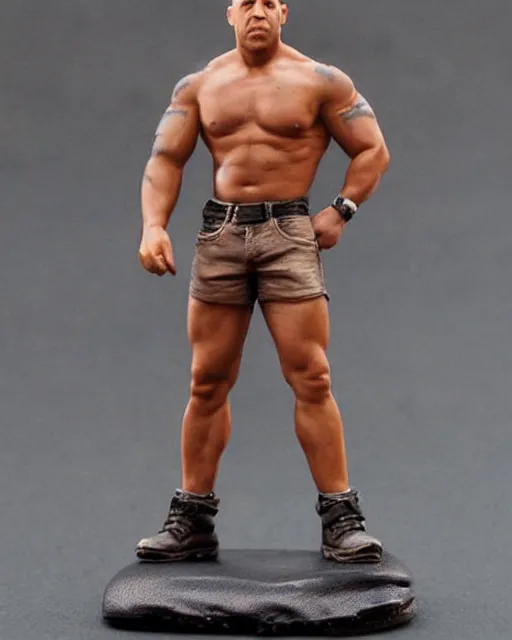 Image similar to a cute little plastic statuette of vin diesel, ebay listing, product picture, advertisement, thumbnail