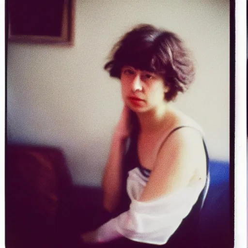 Prompt: Marina Tsvetaeva, 90s polaroid, by Saul Leiter, Jamel Shabazz, Nan Goldin