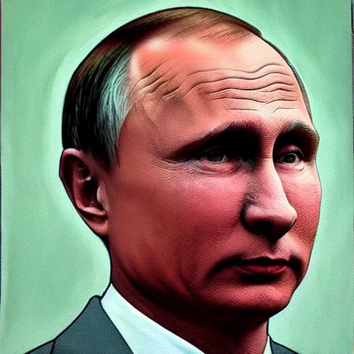 Prompt: american presidential portrait painting of vladimir putin