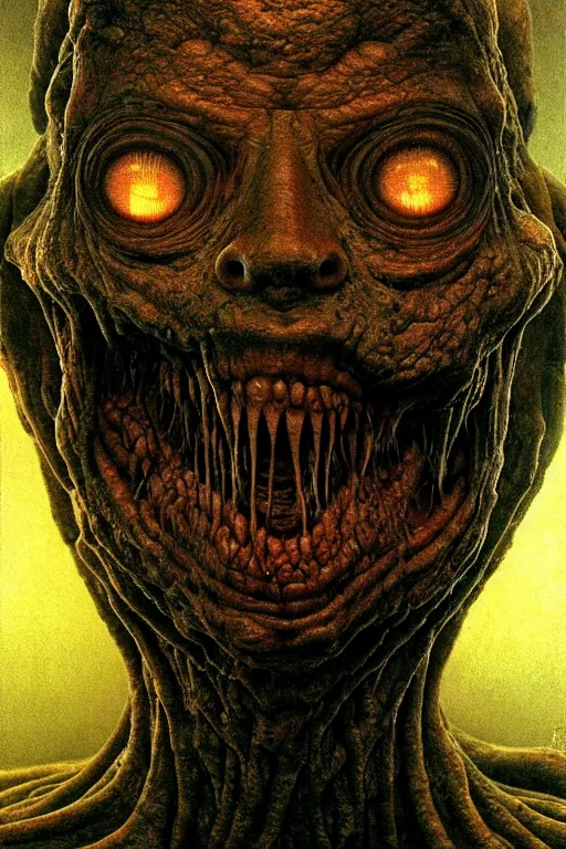 Image similar to perfectly - centered horror portrait - photograph of a brutal scary terrifying ugly monstrous alien goblin creature real life portrait by beksinski and jean delville, slimy pus oozing specular, unreal engine 5, photorealism, hd quality, 8 k resolution, cinema 4 d, hdr dramatic cinematic lighting