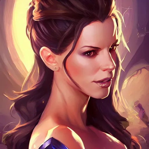 Image similar to portrait kate beckinsdale fantasy art heartstone video game icon, 2 d game art gta cover, official fanart behance hd artstation by jesper ejsing, by rhads, makoto shinkai and lois van baarle, ilya kuvshinov, rossdraws