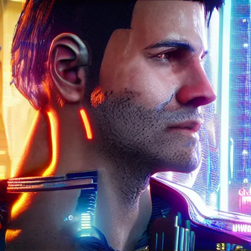 Prompt: cat in cyberpunk 2 0 7 7 8 k hyperdetailed photorealism hdr unreal engine 5 extremely high level of detail