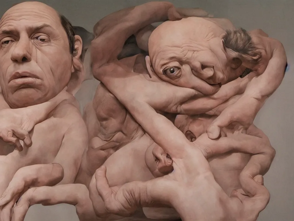 Prompt: an artwork by ron mueck