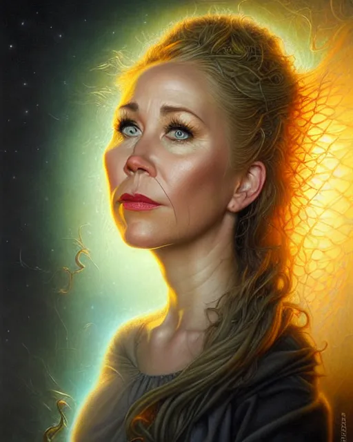 Prompt: detailed portrait of christina applegate apple!! gate!! by tomasz alen kopera and peter mohrbacher and johanna martine! and margaret keane! coherent luminescent