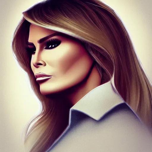 Prompt: melania trump, trending on artstation