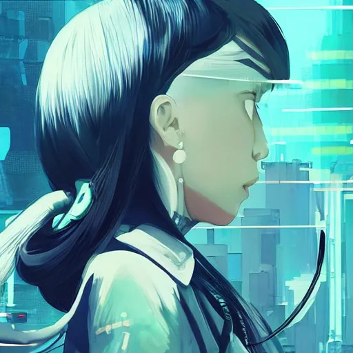 Prompt: Frequency indie album cover, luxury advertisement, white, indigo and teal colors. highly detailed post-cyberpunk sci-fi close-up schoolgirl in asian city in style of cytus and deemo, mysterious vibes, by Ilya Kuvshinov, by Greg Tocchini, nier:automata, set in half-life 2, beautiful with eerie vibes, very inspirational, very stylish, with gradients, surrealistic, postapocalyptic vibes, depth of filed, mist, rich cinematic atmosphere, perfect digital art, mystical journey in strange world, bastion game, arthouse