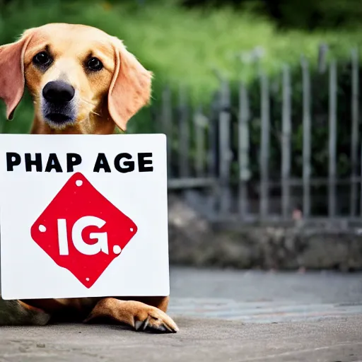 Prompt: dog with a sign that says cgrage::0.12, photorealistic, 50mm, high detail, 8k