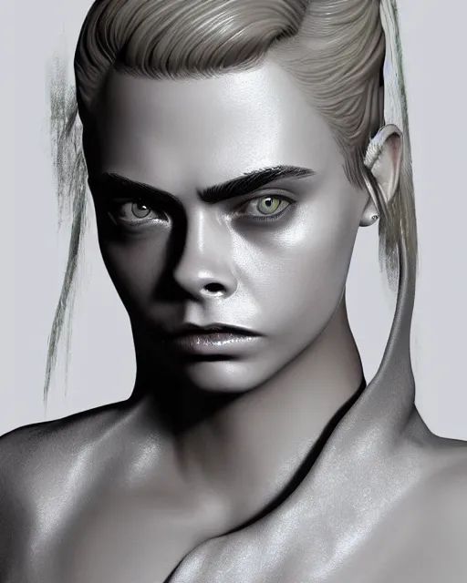 Prompt: highly detailed 3d render of cara delevingne work in progress cgsociety zbrush, 3d coat, substance