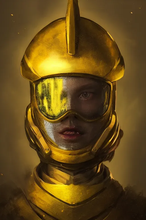 Prompt: A fancy portrait of a yellow glowing holy knight with their face covered by a helmet with a yellowish background by Greg Rutkowski, Sung Choi, Mitchell Mohrhauser, Maciej Kuciara, Johnson Ting, Maxim Verehin, Peter Konig, 8k photorealistic, cinematic lighting, HD, high details, dramatic, trending on artstation