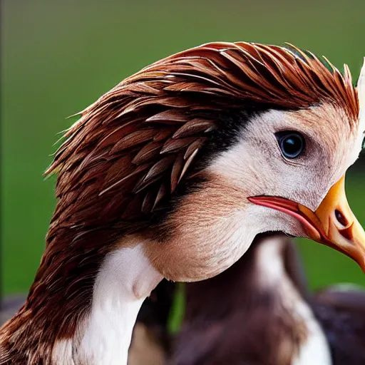 Prompt: fowl willem dafoe mixed with a fowl : intricate, elegant, highly detailed, centered, smooth, sharp focus,