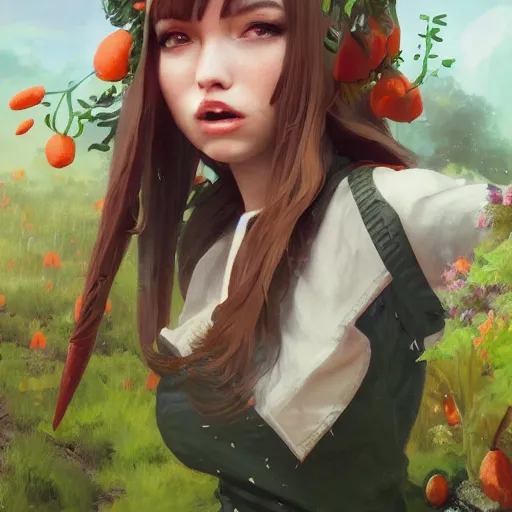 Prompt: carrots in a garden, huggy wuggy from poppy playtime video game, fullbody, ultra high detailed, oil painting, greg rutkowski, charlie bowater, yuumei, yanjun cheng, unreal 5, daz, hyperrealistic, octane render, rpg portrait, dynamic lighting, fantasy art, beautiful face