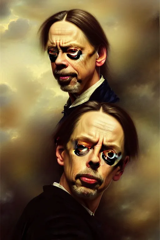 Image similar to beautiful portrait of steve buscemi as an anthropomorphic loaf of bread, art by anders zorn, wonderful masterpiece by greg rutkowski, beautiful cinematic light, american romanticism thomas lawrence, greg rutkowski