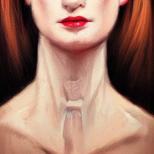 Image similar to A masterpiece portrait of a Female version of Patric Bateman from American Psycho. medium shot, intricate, elegant, highly detailed. trending on artstation, digital art, by Stanley Artgerm Lau, WLOP, Rossdraws, James Jean, Andrei Riabovitchev, Marc Simonetti, Yoshitaka Amano